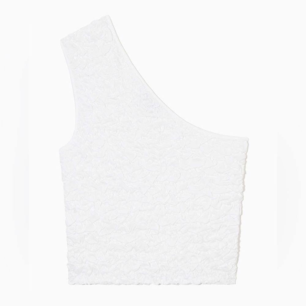 COS smocked one shoulder cotton tank top